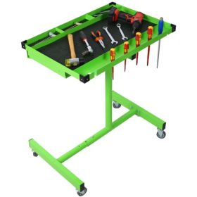 Adjustable Tear Down Work Table With Drawer For Garages, Repair Shops, And DIY, Portable, 4  2.5 Swivel Casters, 220 Pound Capacity, Rubber Corne (Option: Green)