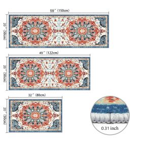 Boho Kitchen Rugs Set Of 3 Washable Throw Rugs With TPR Backing Non Slip Floor Mats Farmhouse Carpet For Kitchen, Laundry Room, Hallway (Option: 3)