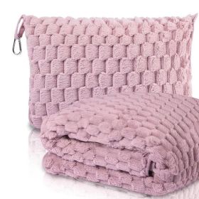 Tlanket- Clip On Travel Pillow (Option: Pink)